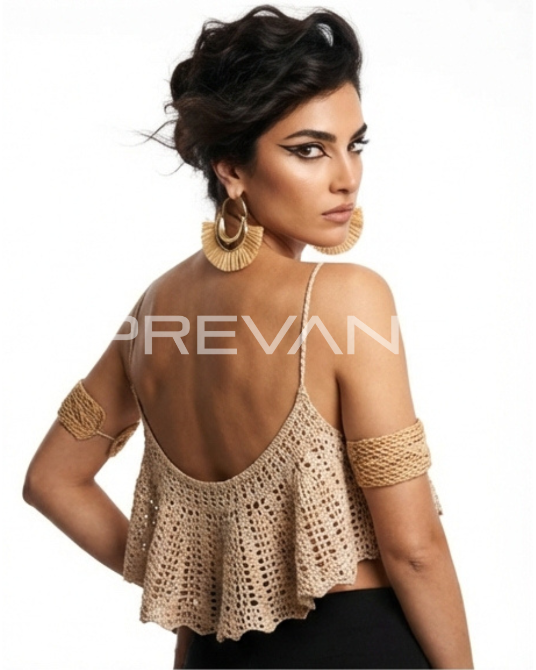 Top "Aria" Crochet – Crop Top Artigianale Fatto a Mano in Italia