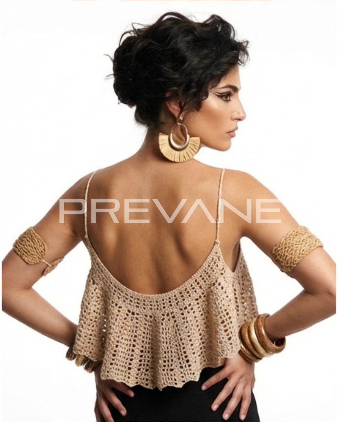 Top "Aria" Crochet – Crop Top Artigianale Fatto a Mano in Italia