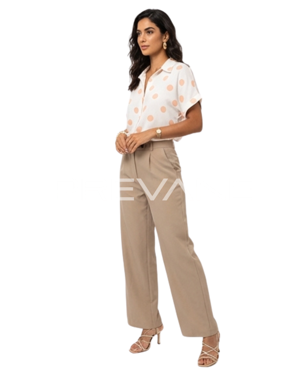 Camicia Oversize a Pois in Cotone