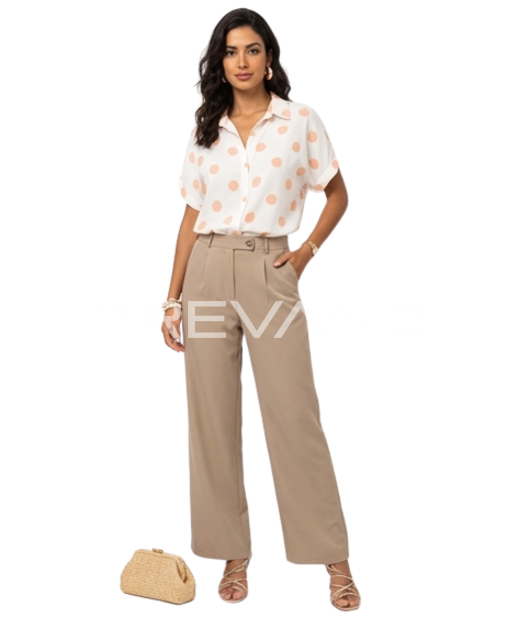 Camicia Oversize a Pois in Cotone