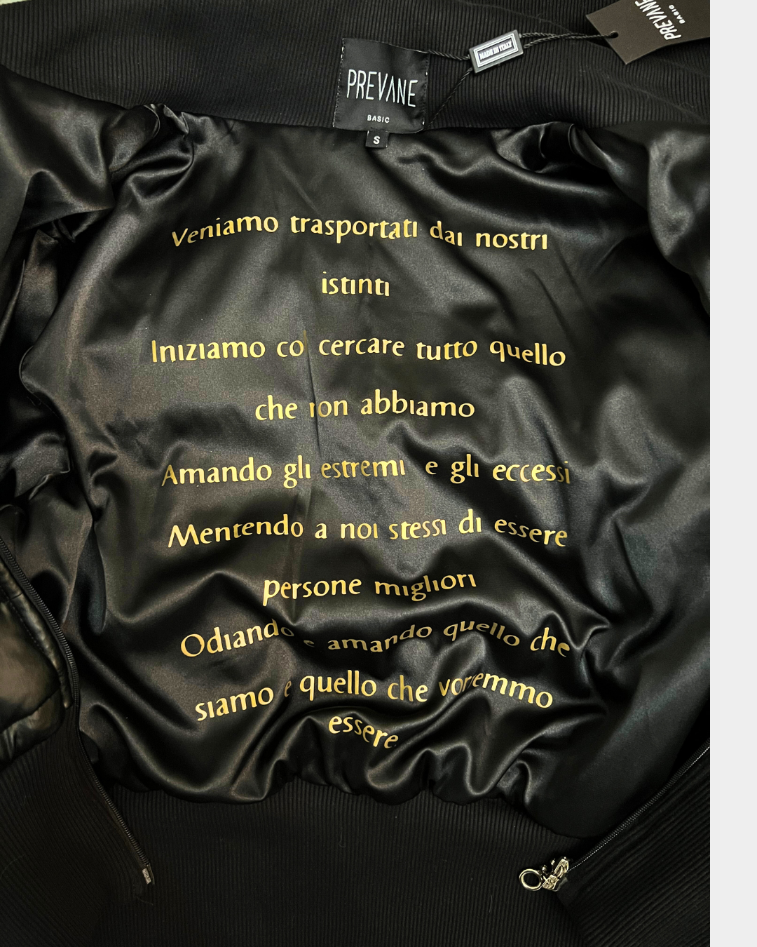 Bomberino nero Prevane capo unico