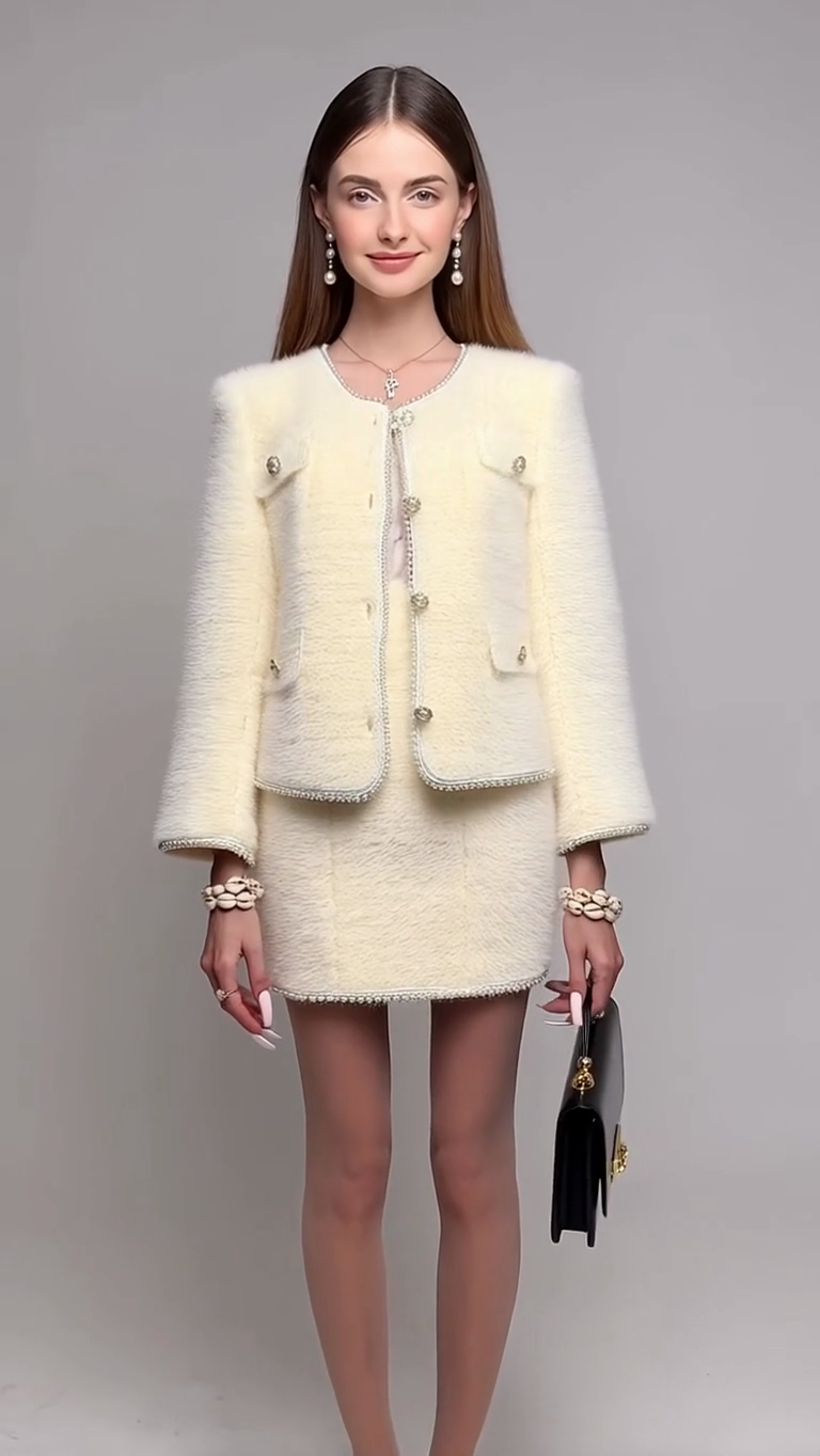 Completo Sartoriale in Bouclé Avorio – Capo Unico PREVANE