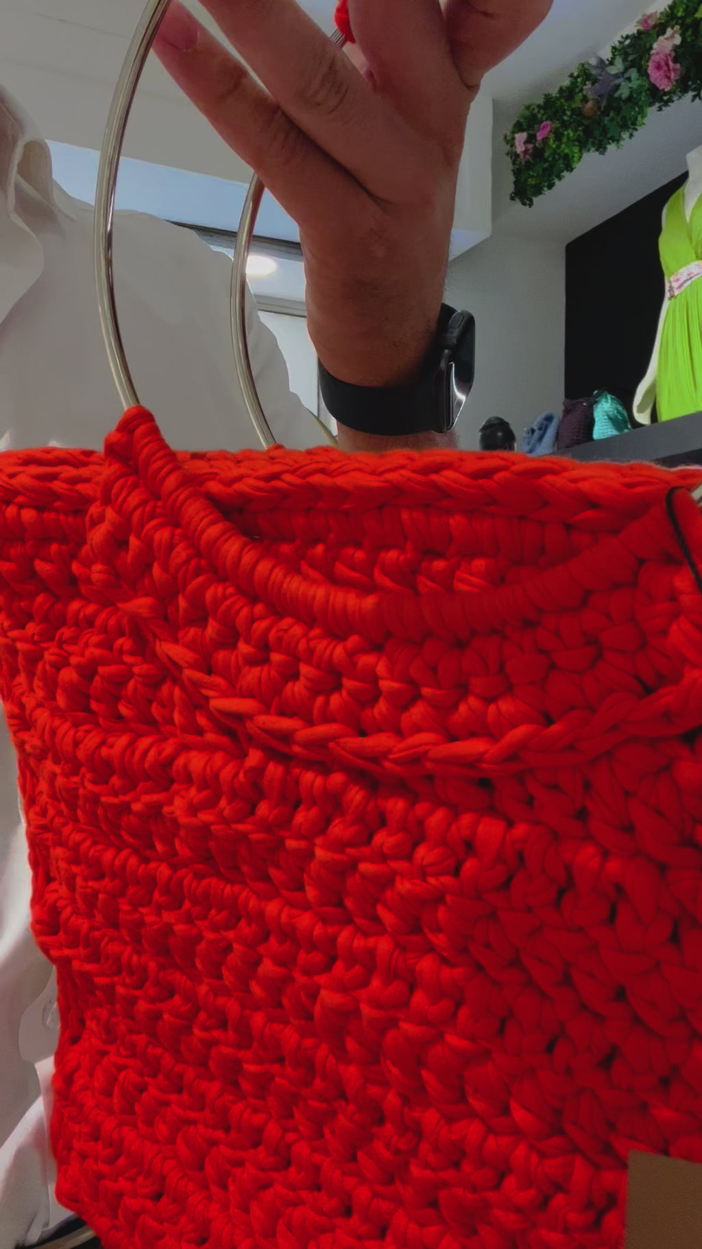 Borsa Rossa Taglia Media Fatta A Mano