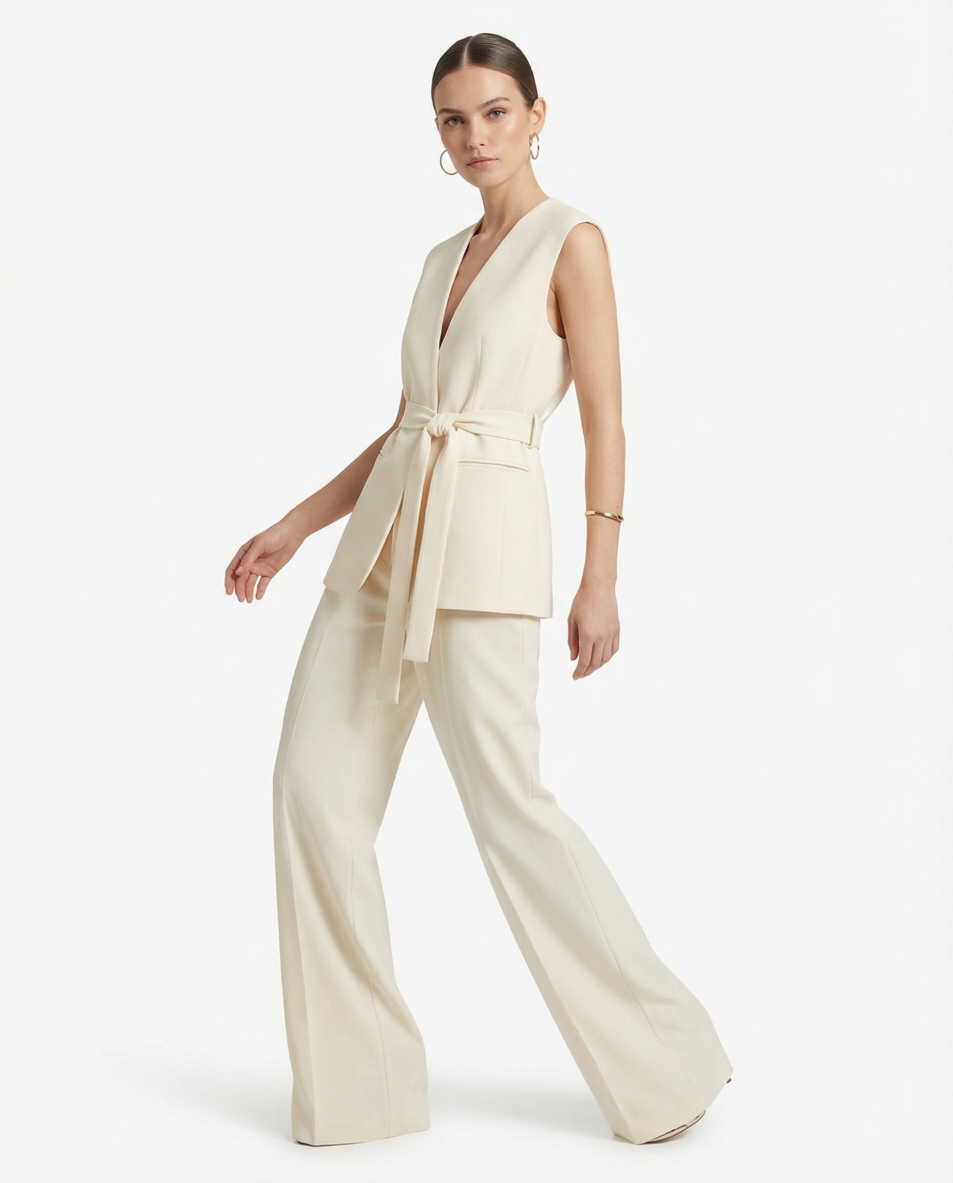 Tailleur Smanicato Coordinato Sabbia